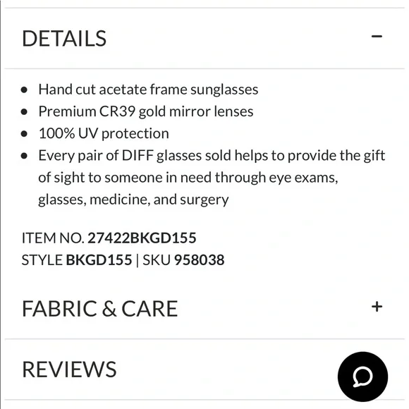 🖤💛DIFF Eyewear Women’s April Black & Gold Mirror Lens Cat Eye Sunglasses - Picture 9 of 12